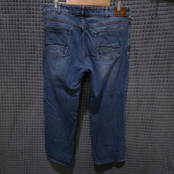 Stretch Comfort Blue Jeans 38x29 Mens L342 Straight Leg Medium Wash Western Work - Picture 3 of 16